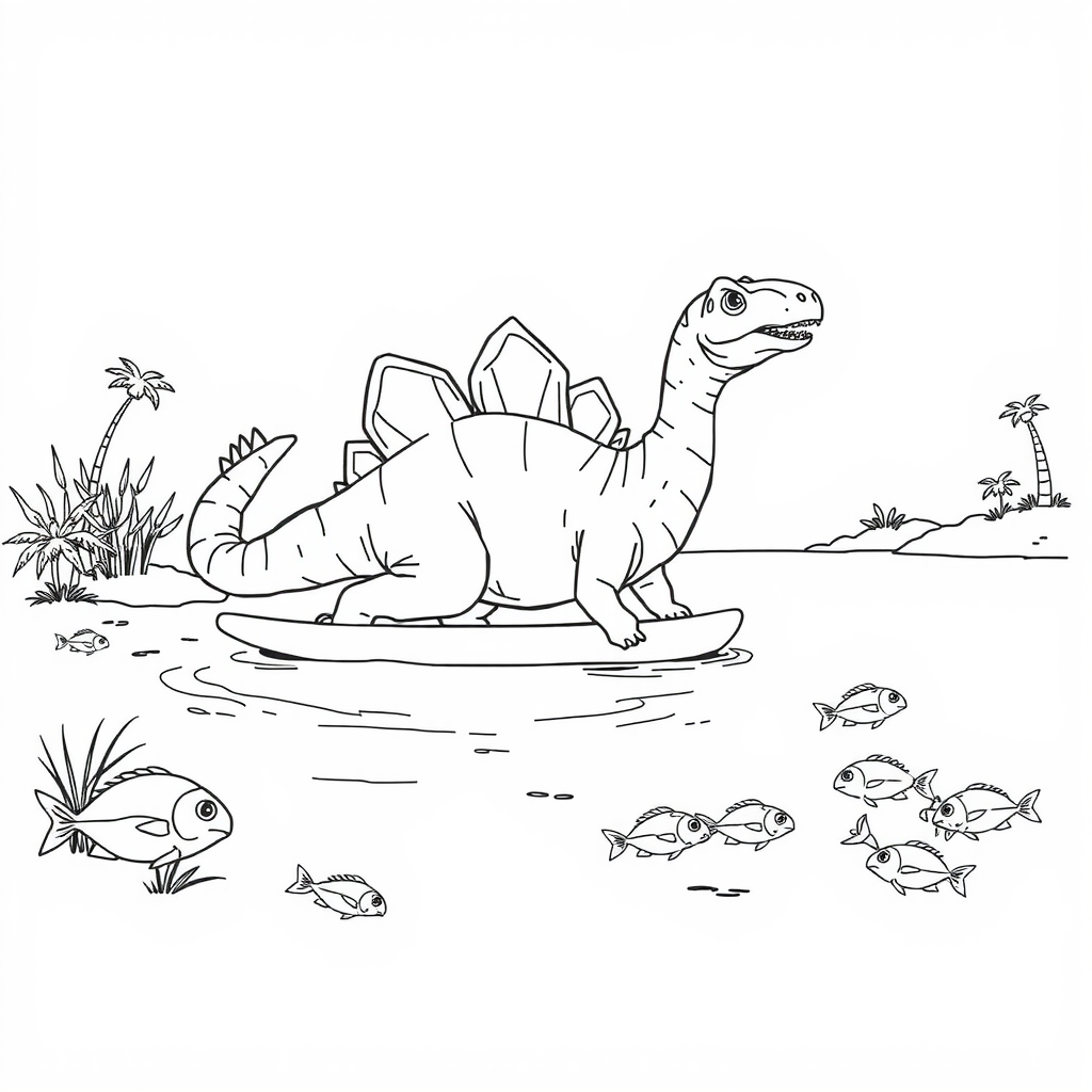 Spinosaurus Fun Coloring Page