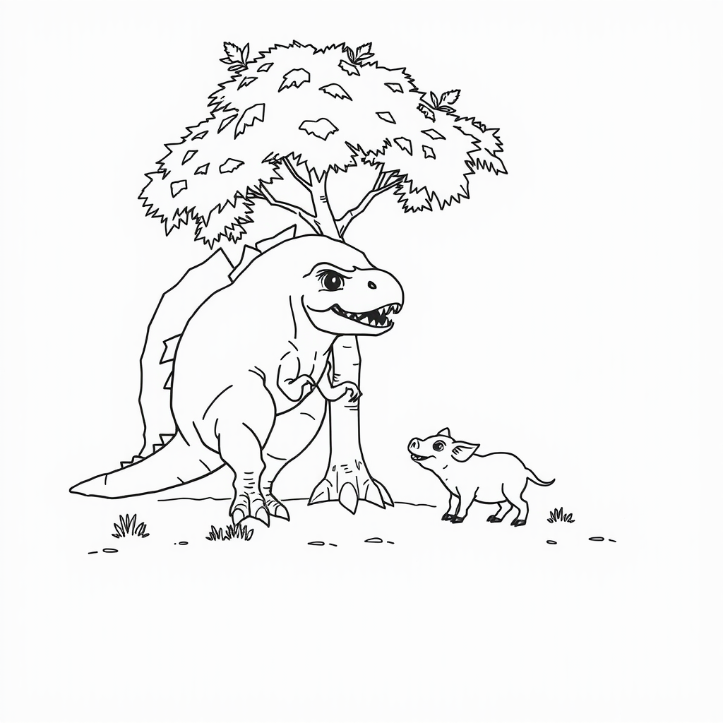 Velociraptor Pig Coloring Page