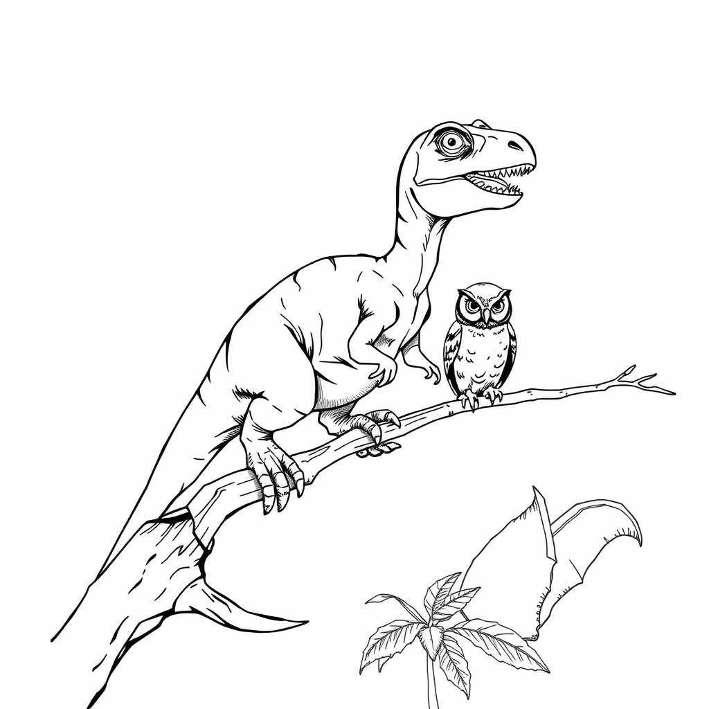 Velociraptor Owl Coloring Page