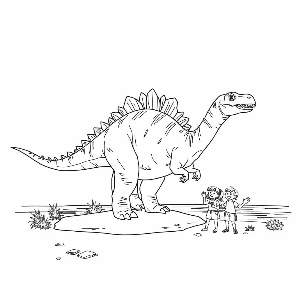 Spinosaurus Joy Coloring Page