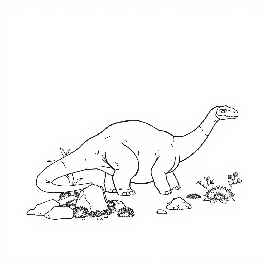 Brachiosaurus to Coloring Page