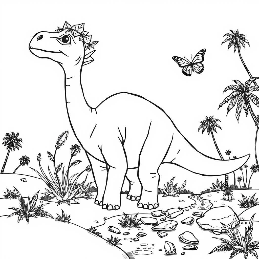 Brachiosaurus to Coloring Page