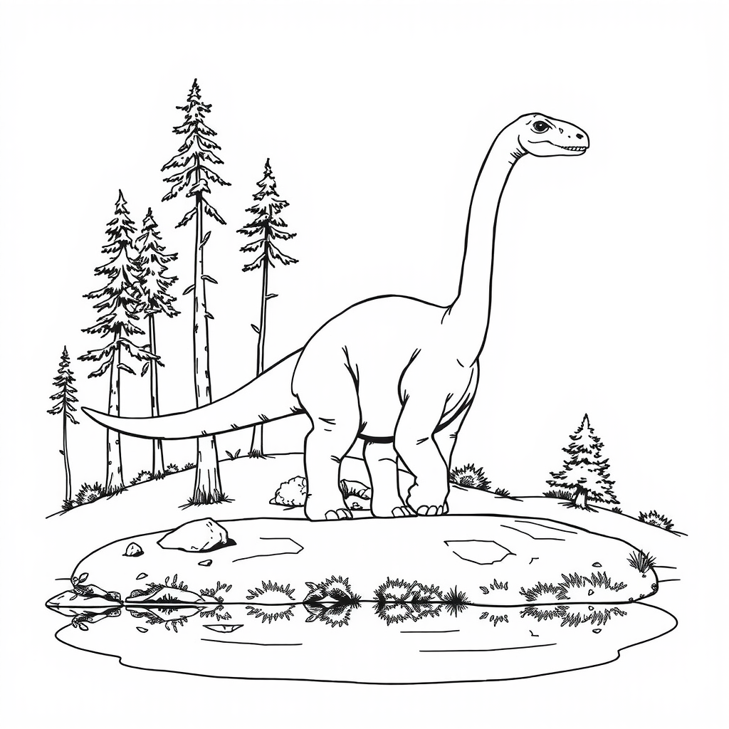 Brachiosaurus. Coloring Page