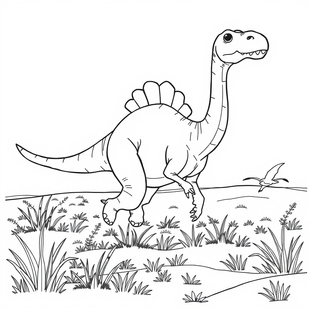 Brachiosaurus on Coloring Page