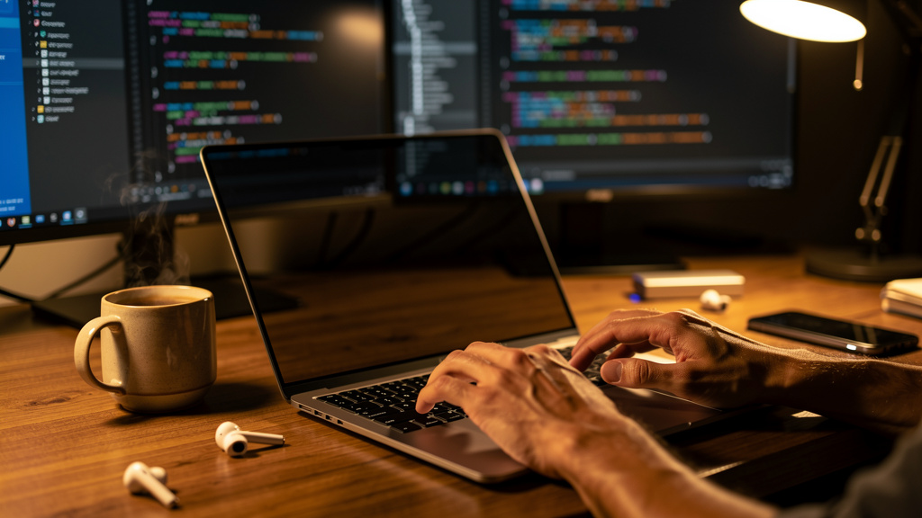 Developer coding during Agile sprint cycle