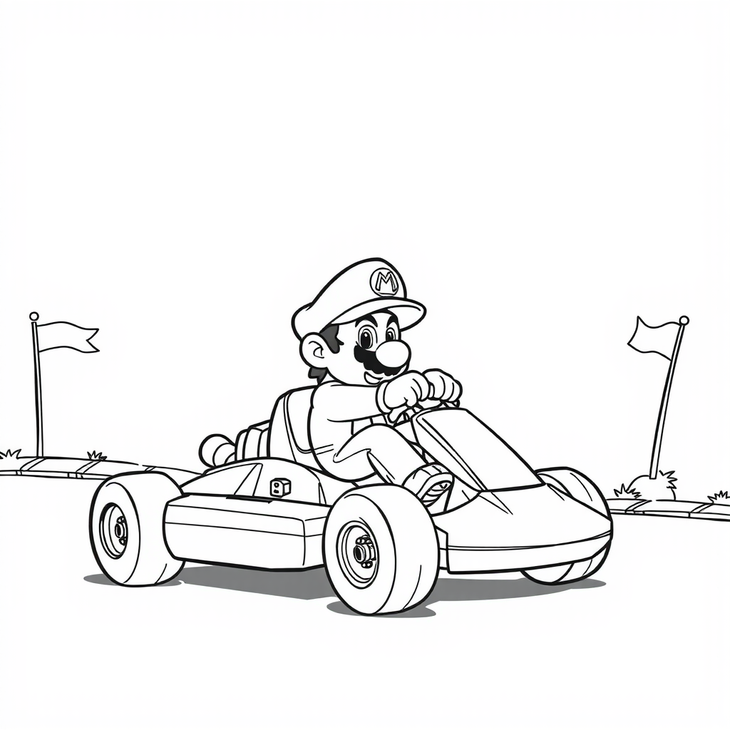 Mario Kart Track Coloring Page