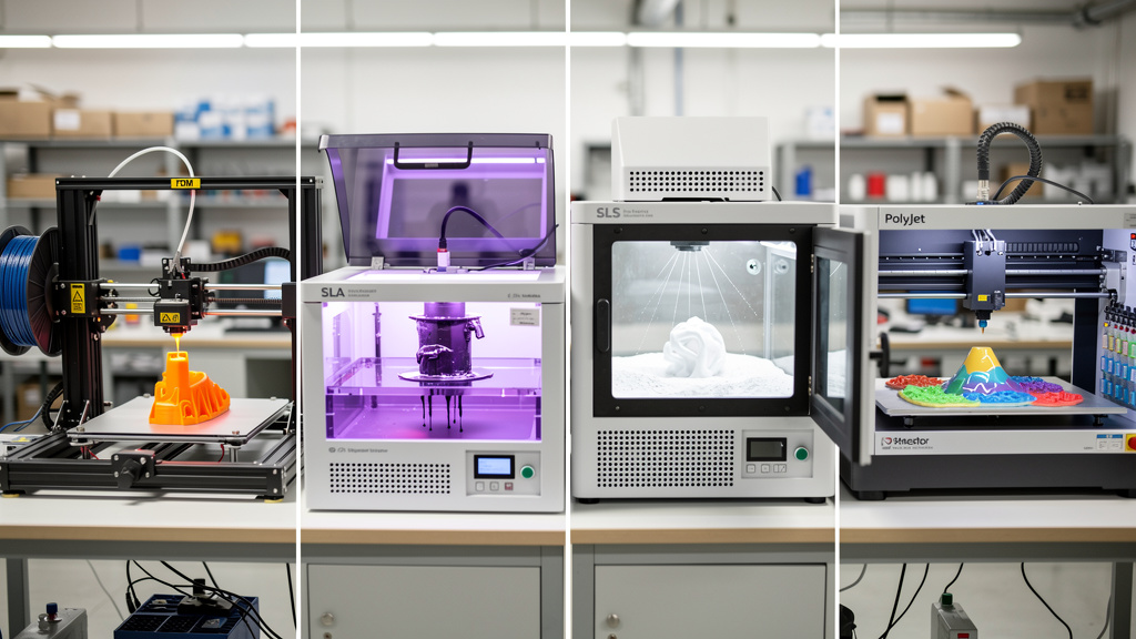 Different 3D printing technologies for rapid prototyping applications