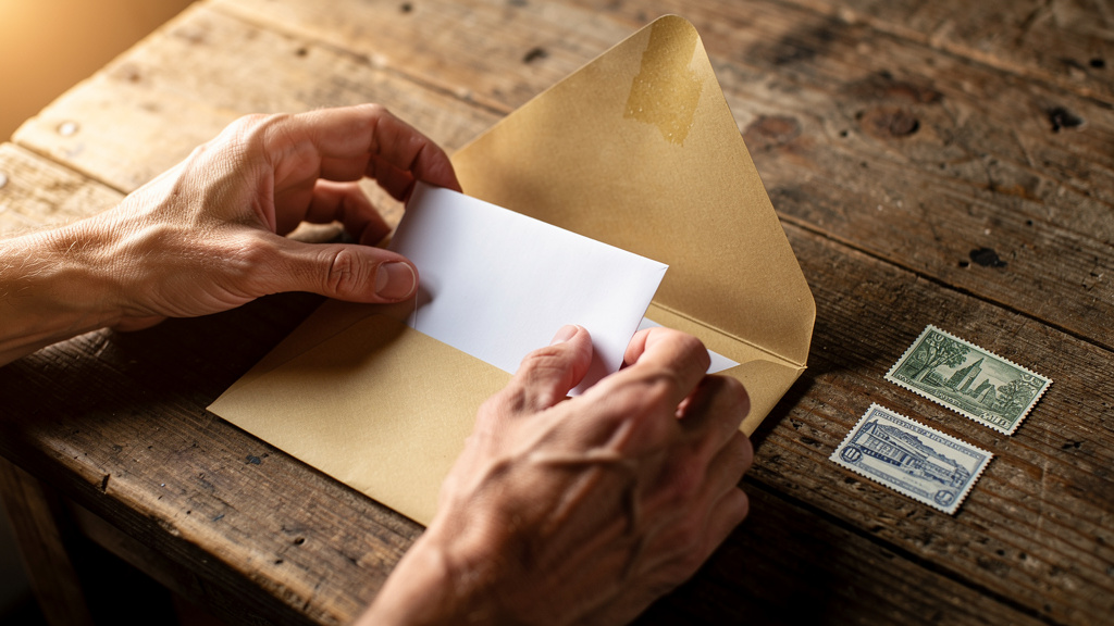 Preparing envelopes for North Pole postmark program