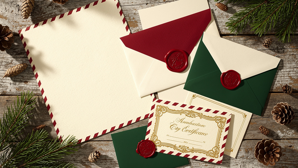 Complete Santa letter package components and extras