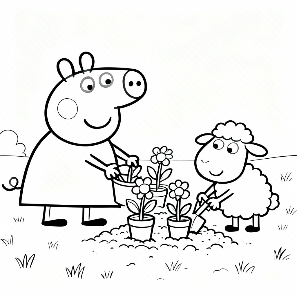 Peppa Suzy Coloring Page