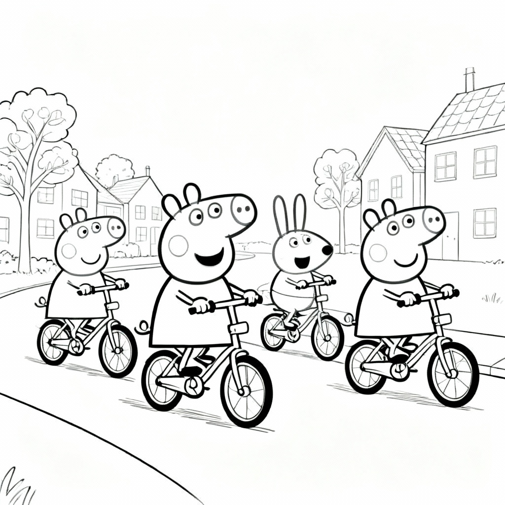 Peppa Bike Coloring Page