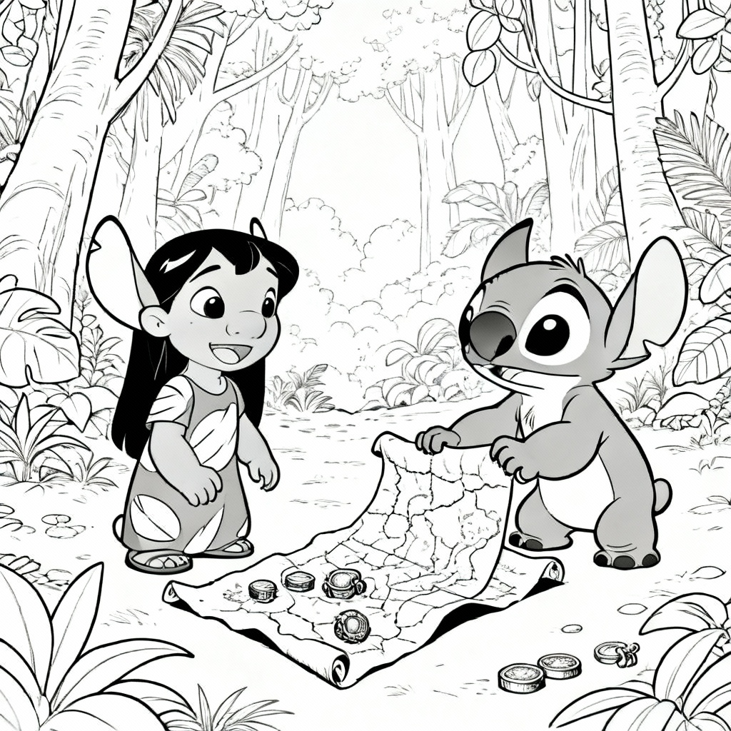 Stitch and Lilo Coloring Page