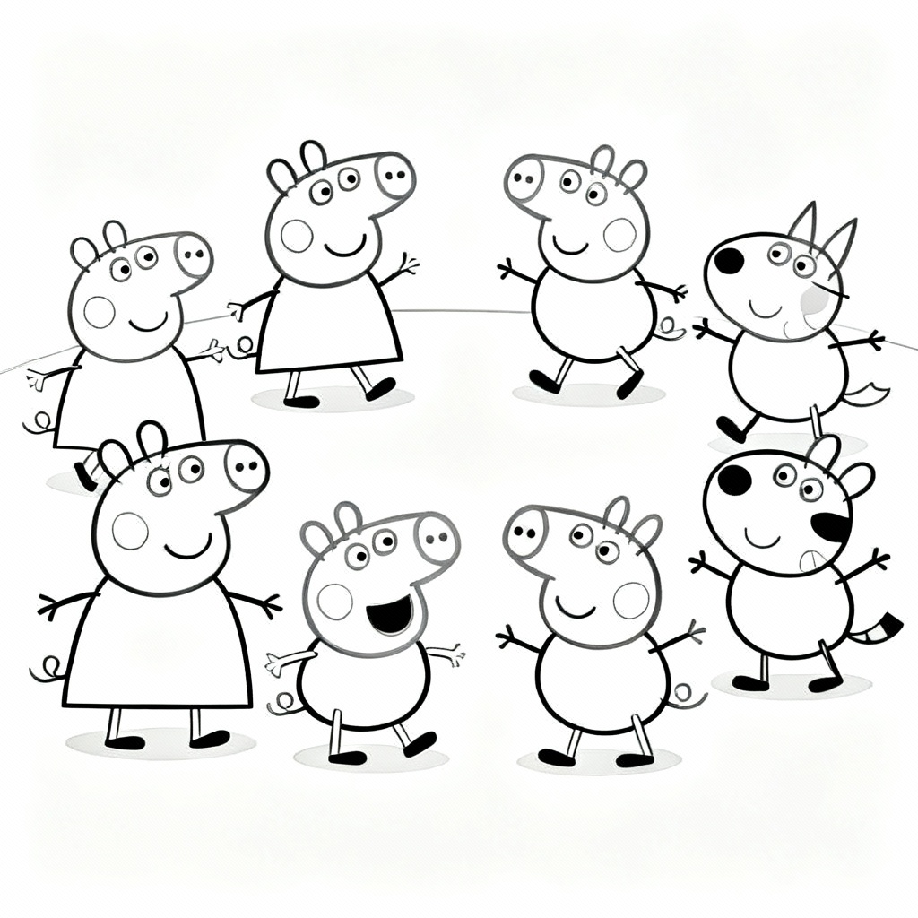 Peppa Pig Dance Coloring Page