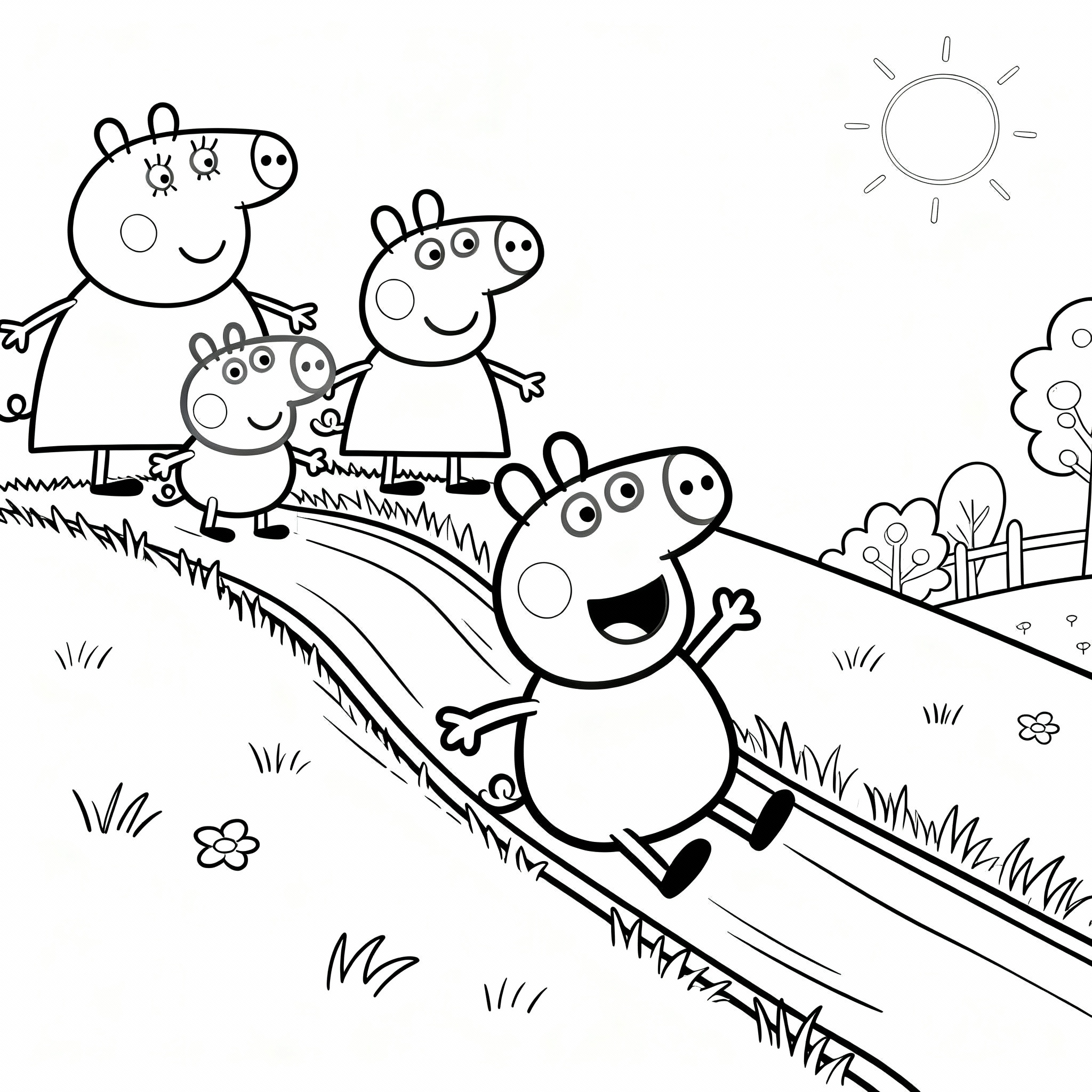 Peppa Park Coloring Page