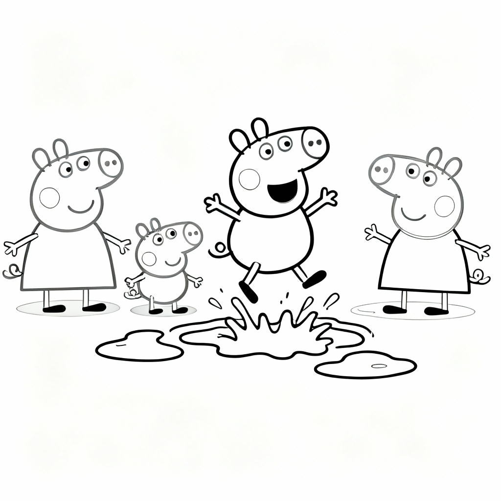 Peppa Puddle Coloring Page