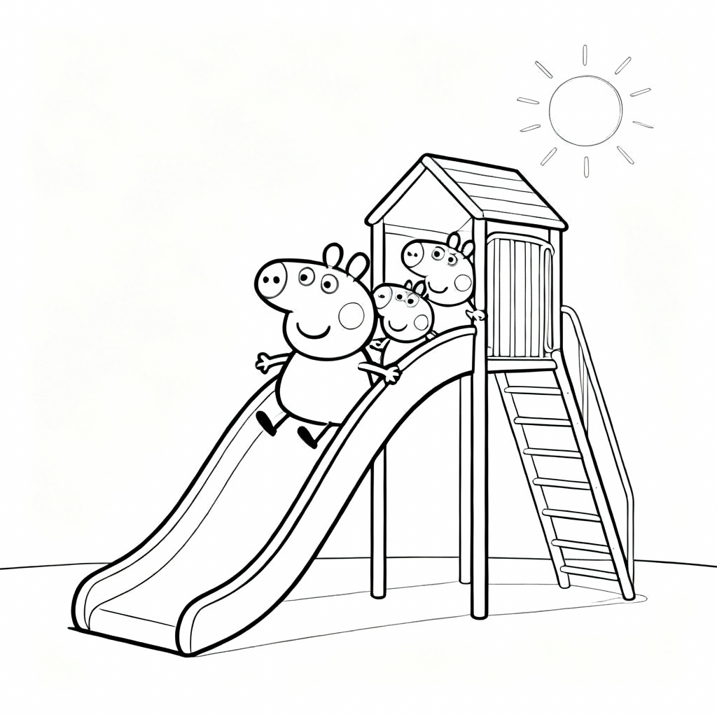 Peppa Park Coloring Page