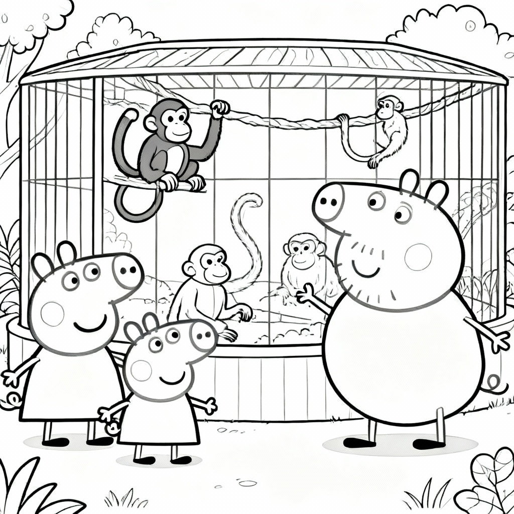 Peppa Zoo Coloring Page