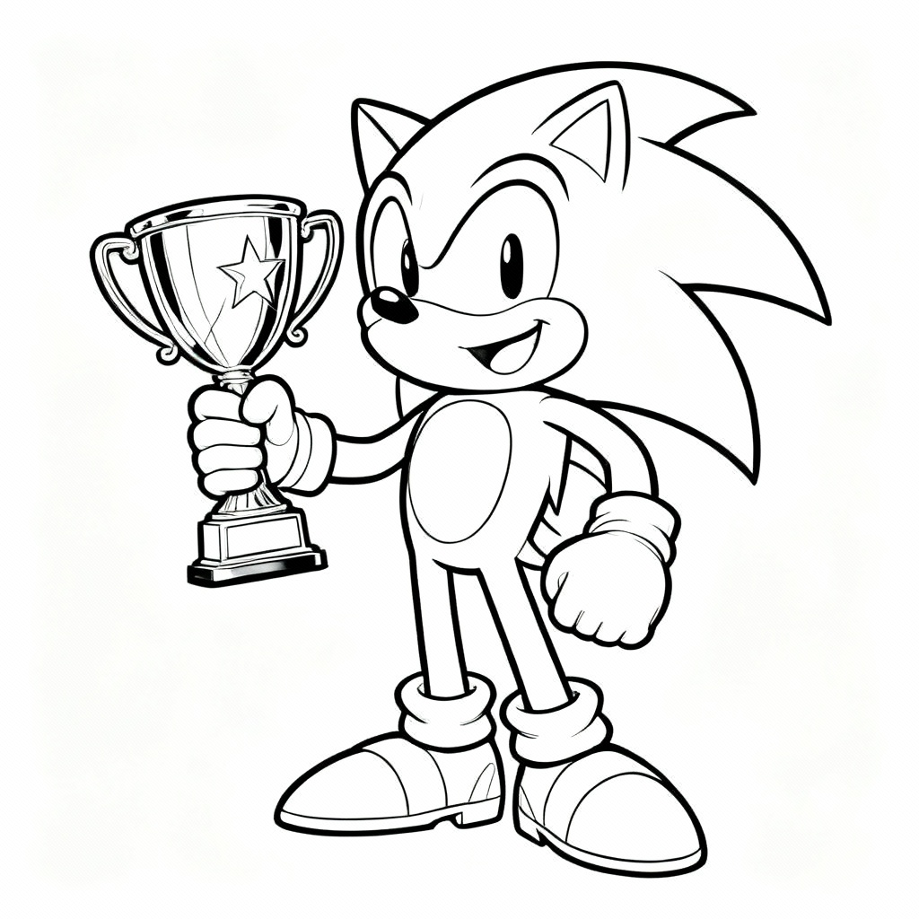 Sonic Trophy Coloring Page