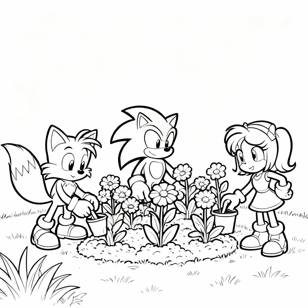 Sonic Garden Coloring Page