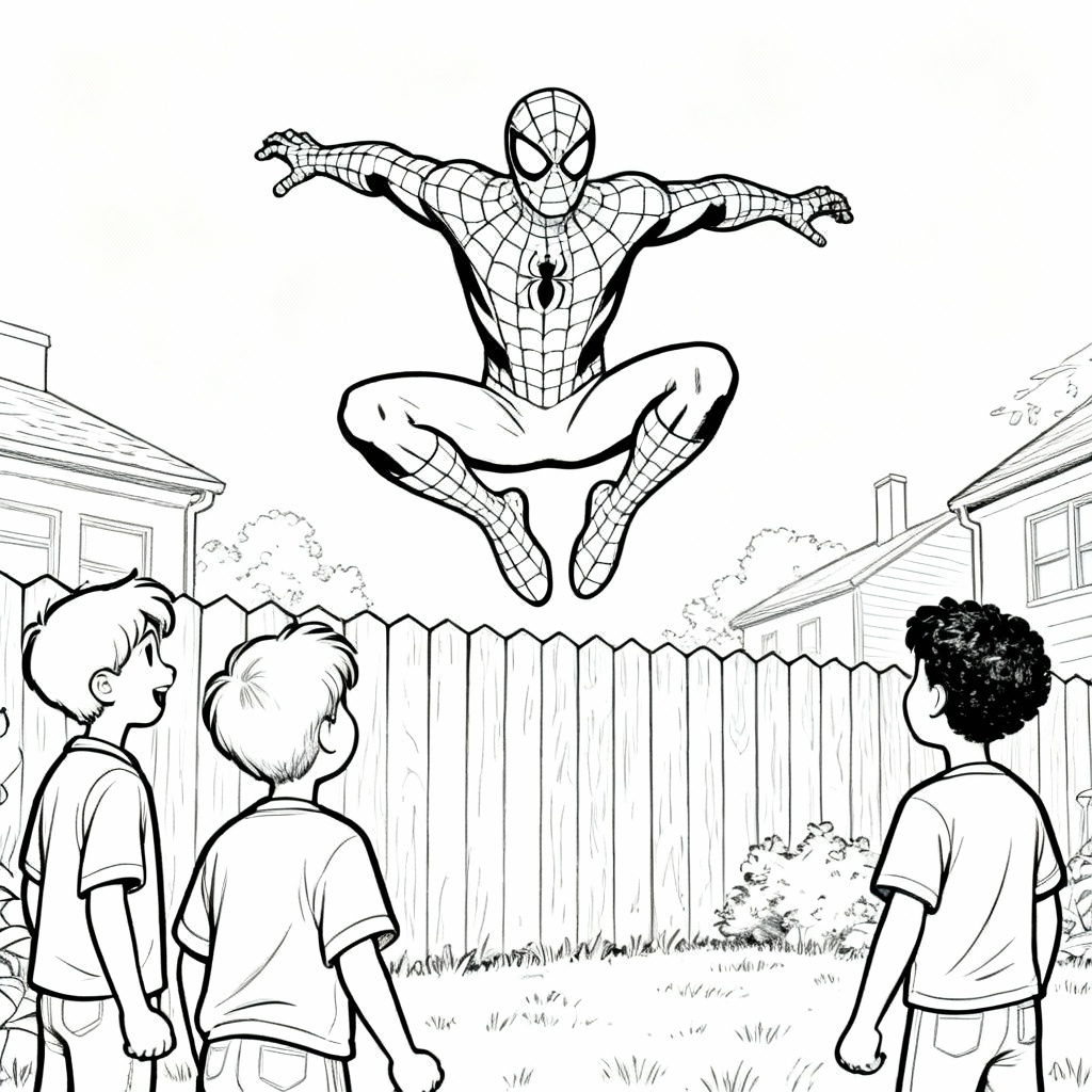 Spidey Friends Coloring Page
