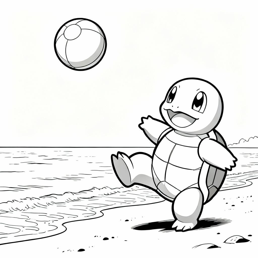 Squirtle Shore Coloring Page