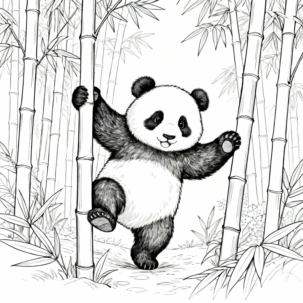 Panda Forest Coloring Page