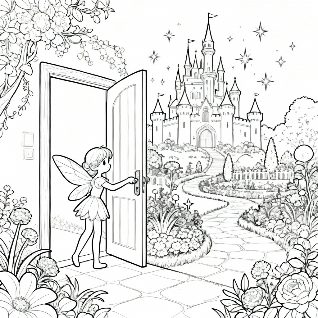Fairy Castle Coloring Page