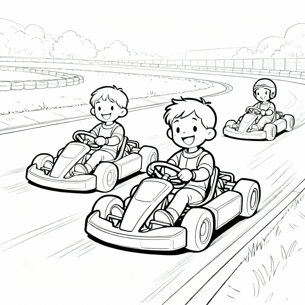 Racing Rivals Coloring Page