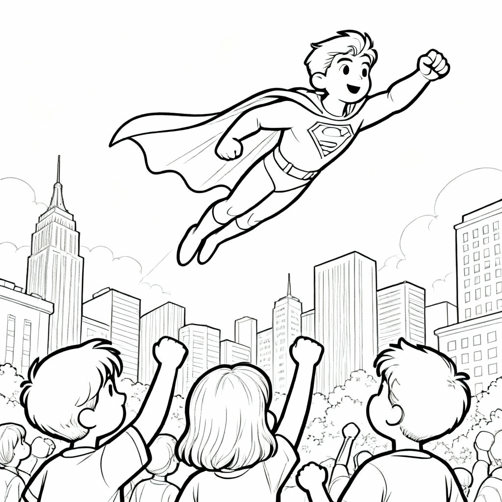 Brave Hero Coloring Page