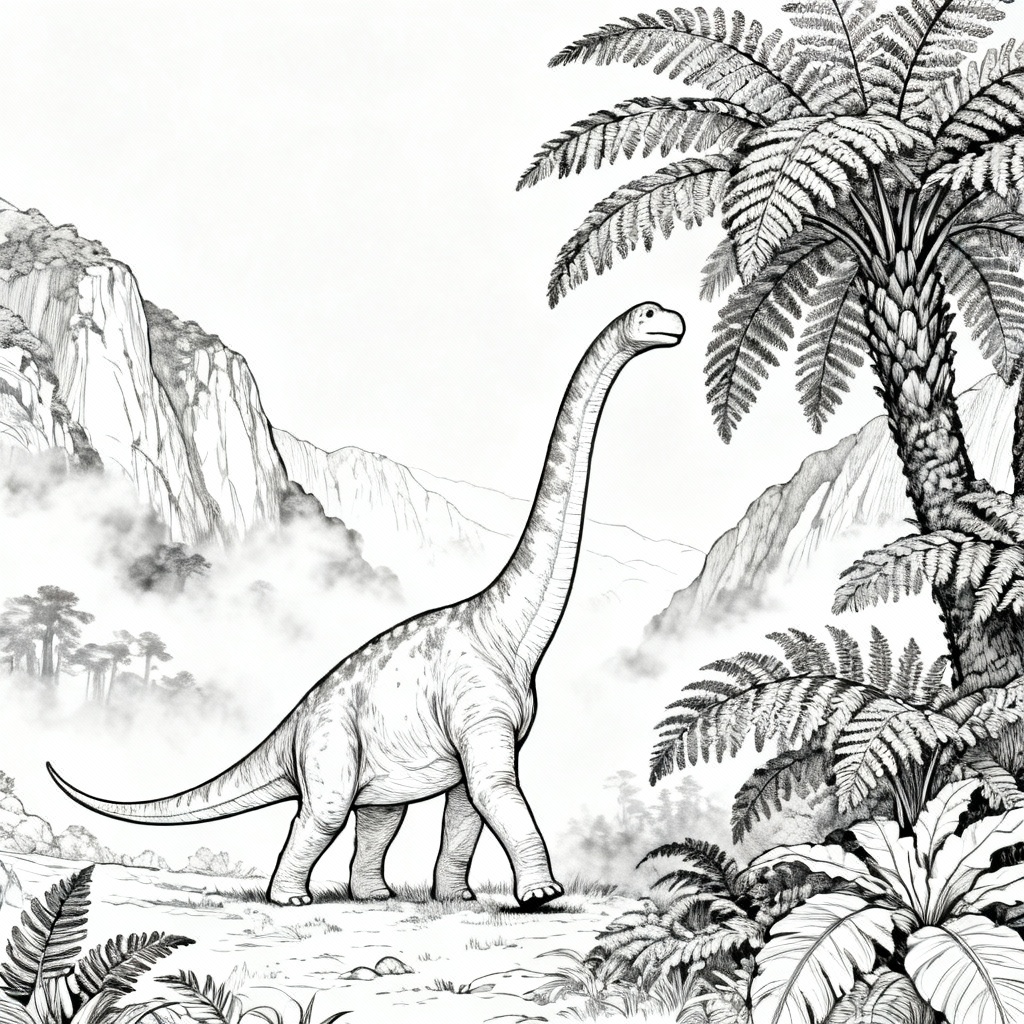 Longneck World Coloring Page