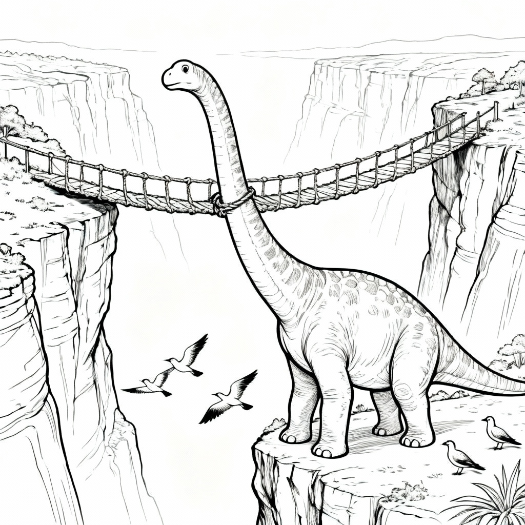 Sky Bridge Coloring Page