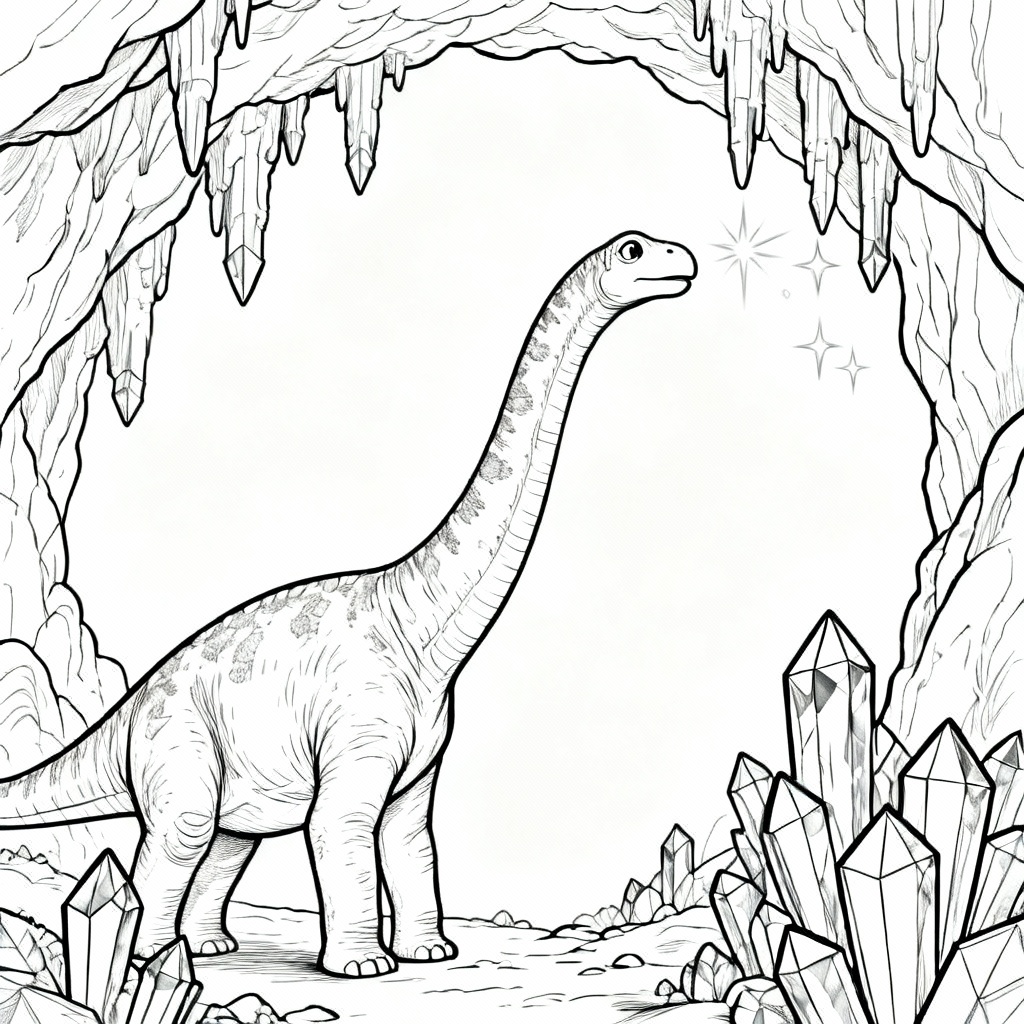 Crystal Cave Coloring Page