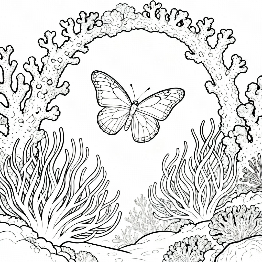 Reef Butterfly Coloring Page