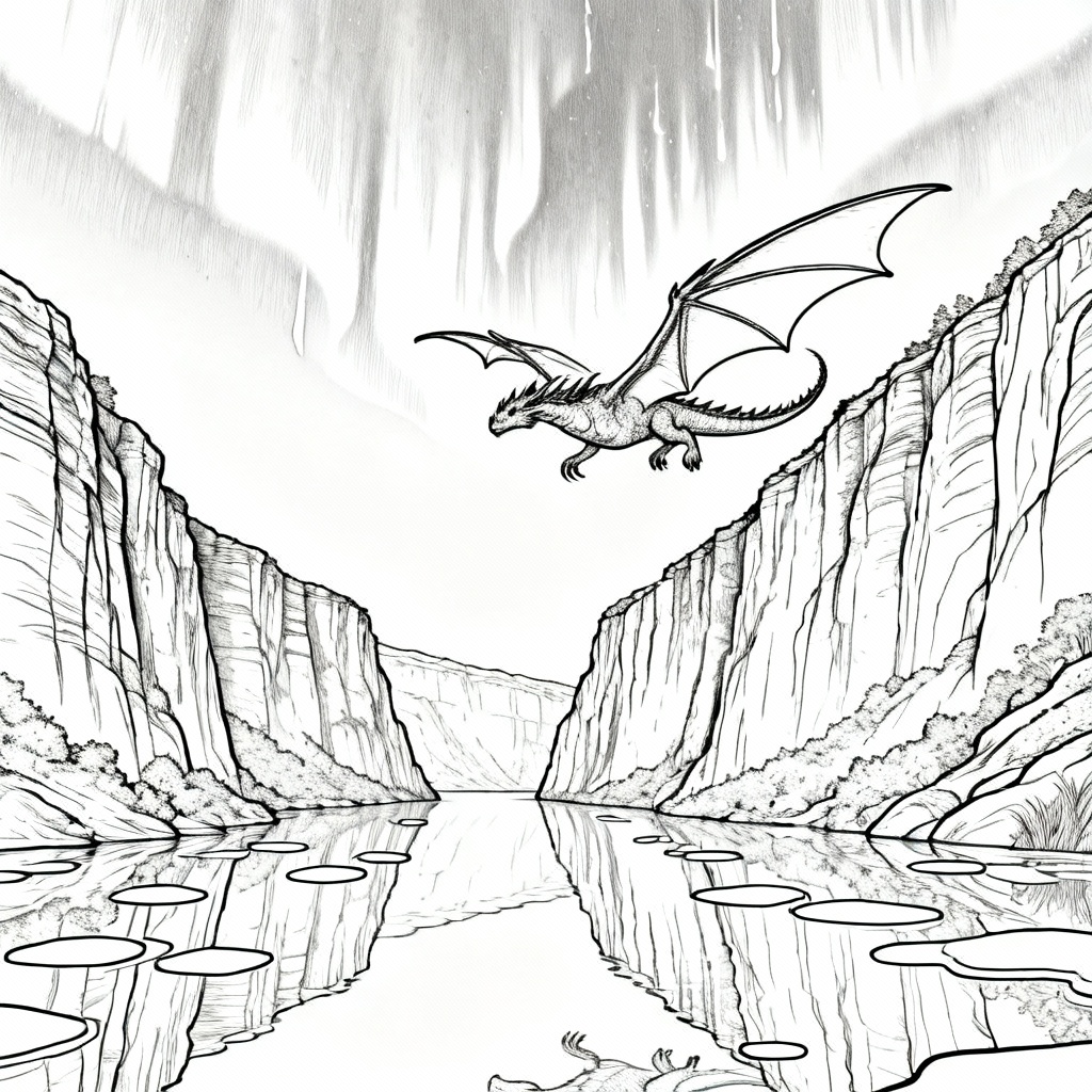 Aurora Dragon Coloring Page