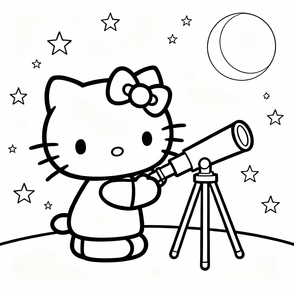 Page à colorier Hello Kitty Star