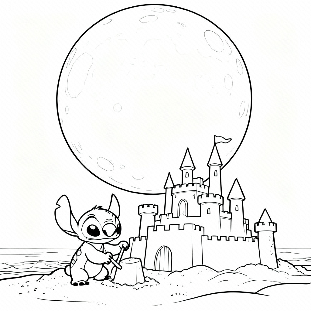 Lilo Moon Sand Coloring Page
