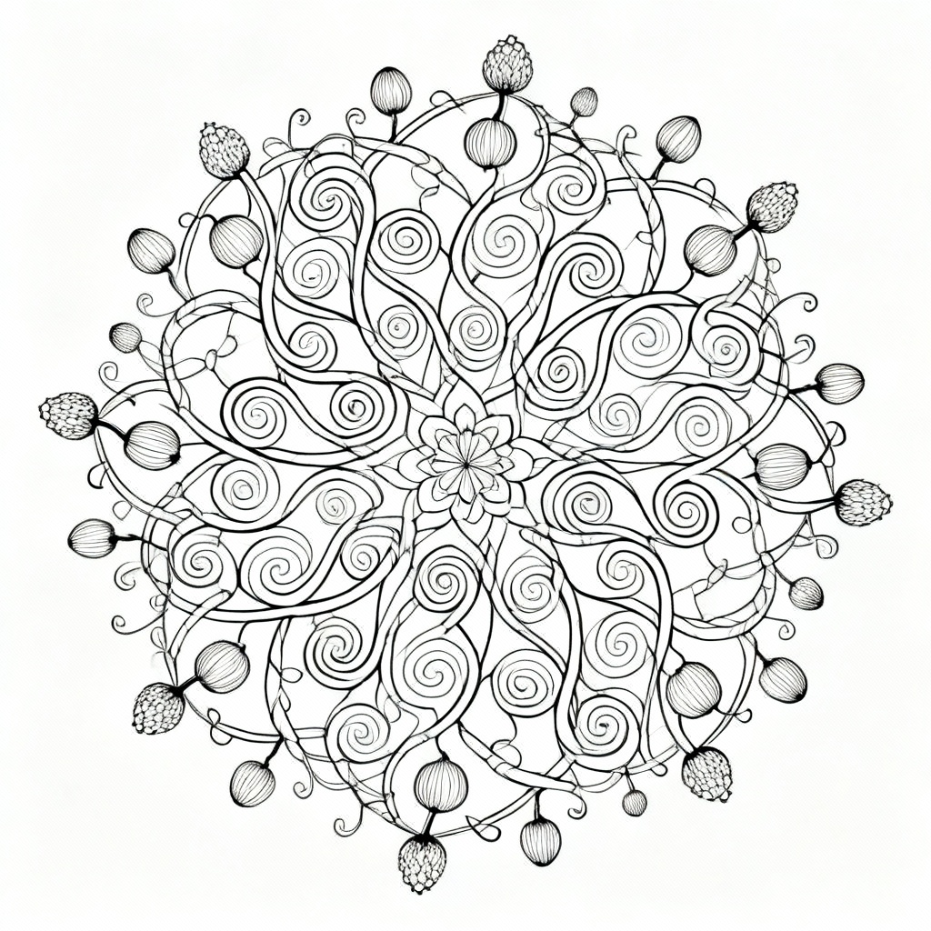 Garden Mandala Coloring Page