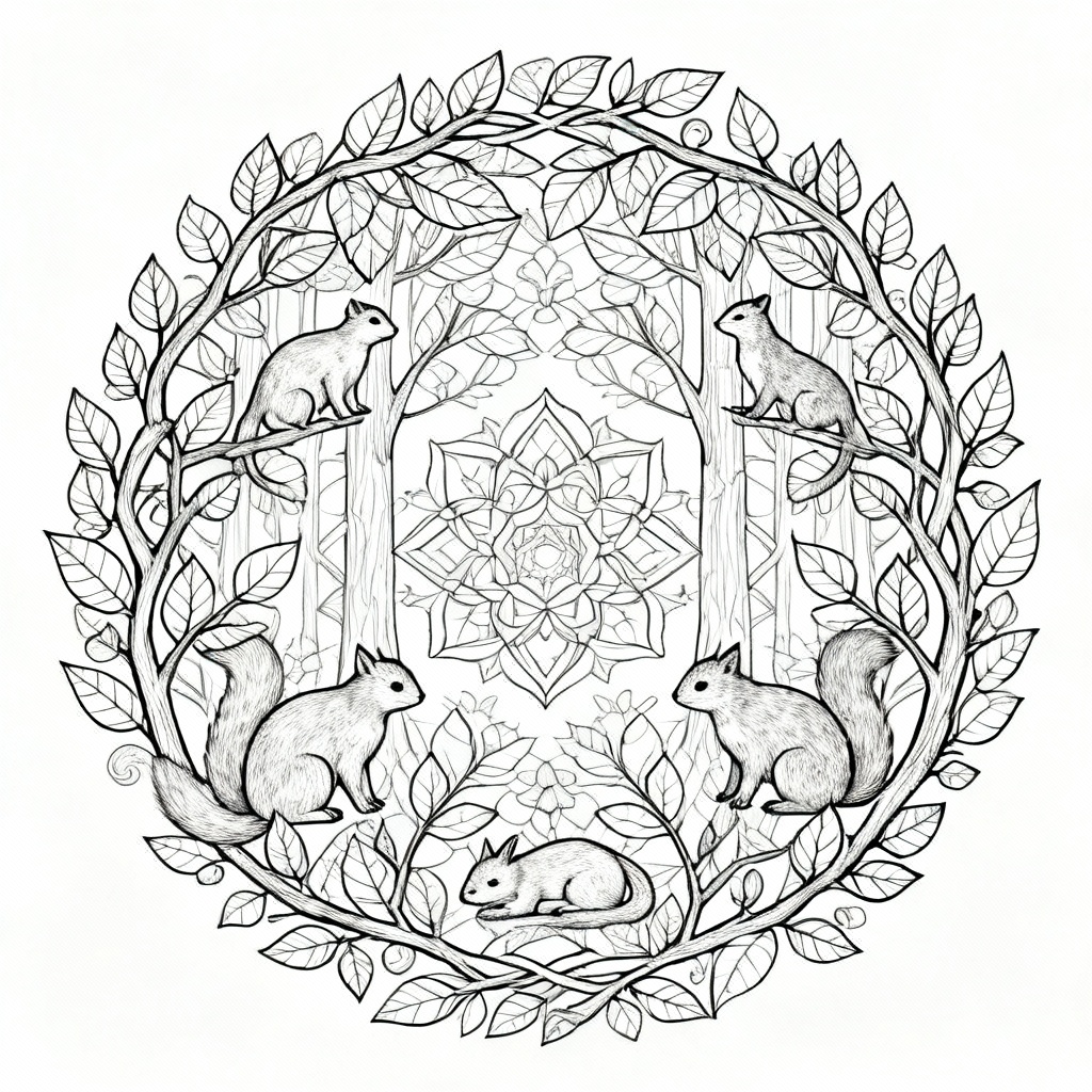Forest Mandala Coloring Page