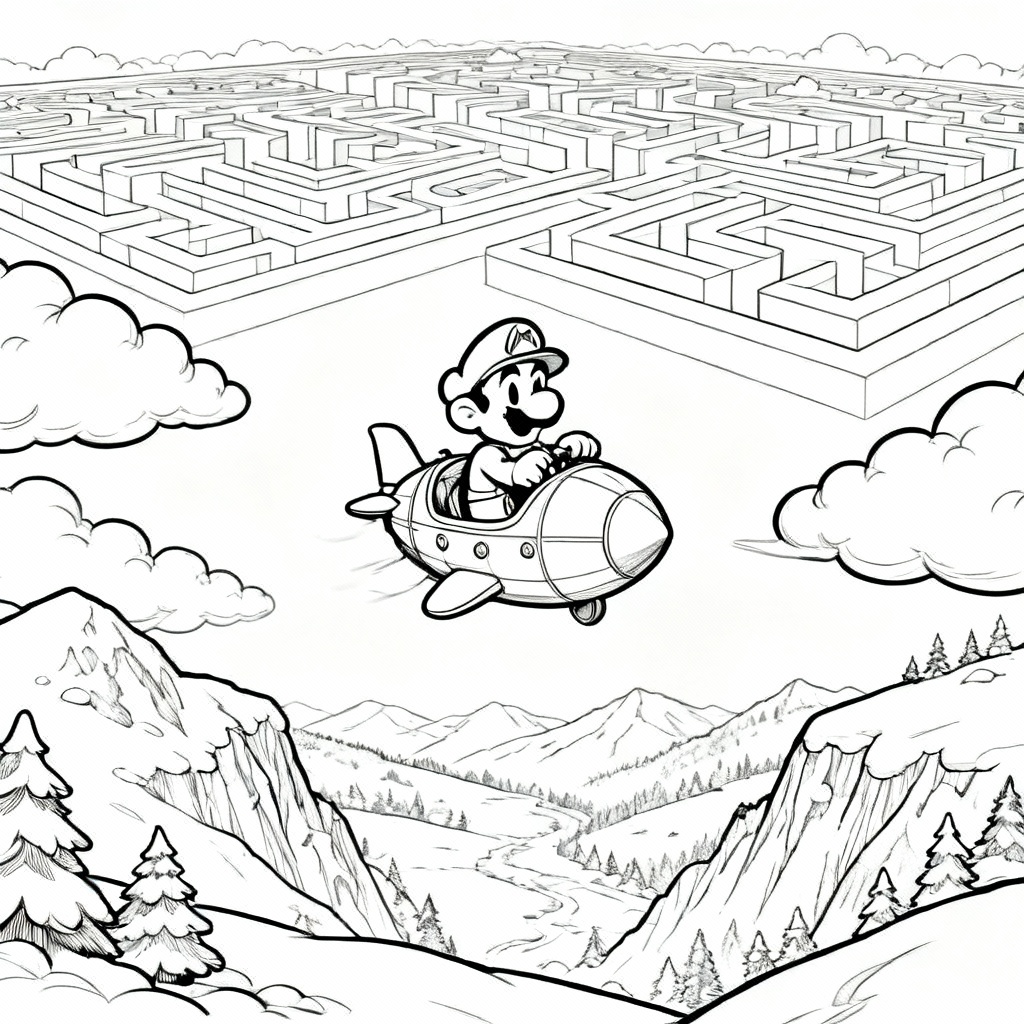 Cloud Labyrinth Coloring Page