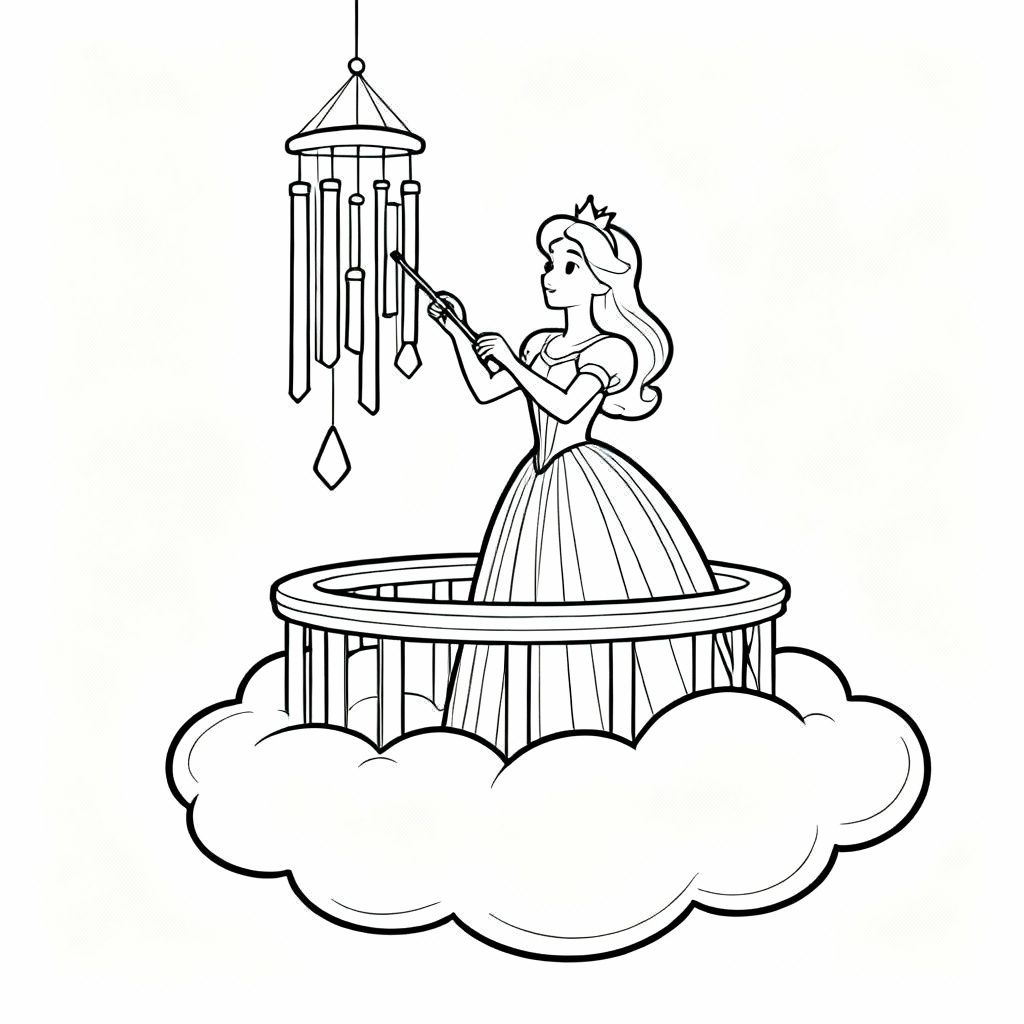 Moonlit Princess Coloring Page