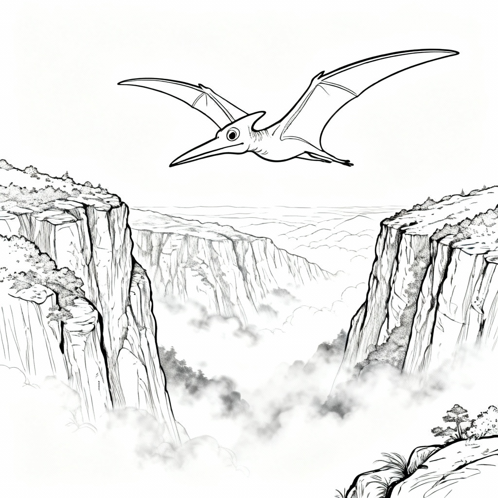 Playful Ptero Coloring Page