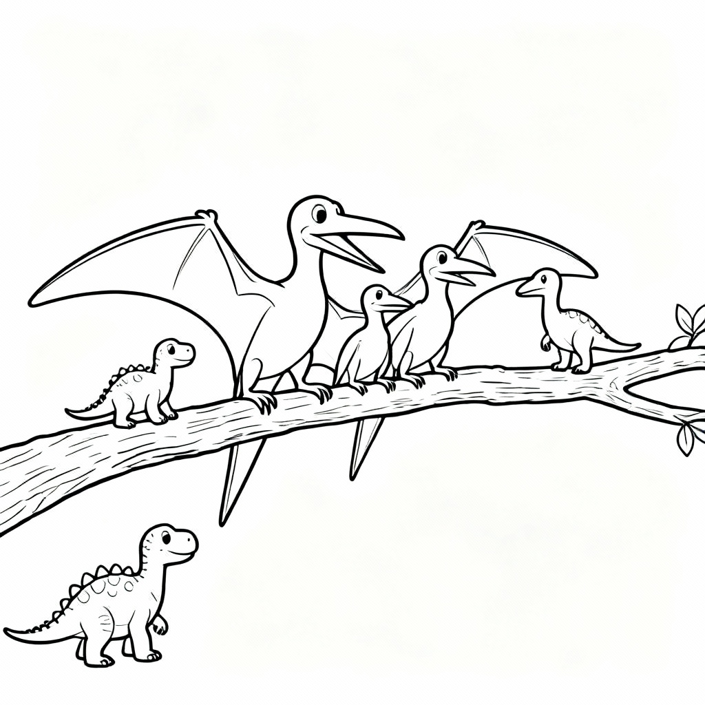 Tiny Ptero Coloring Page