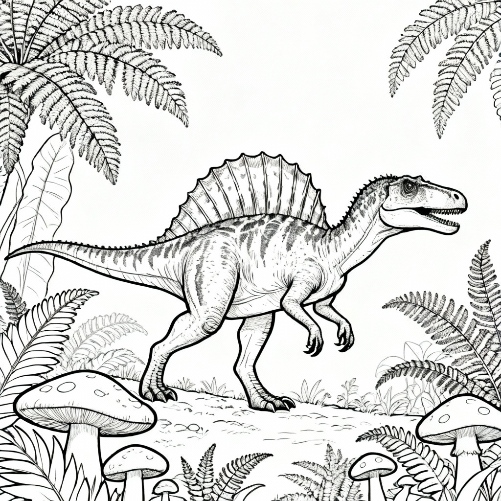 Spino at Lake Coloring Page