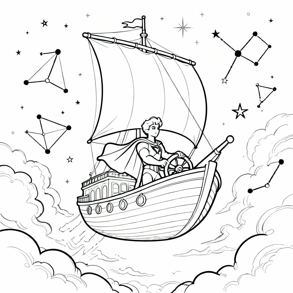 Sky-Sailor Hero Coloring Page