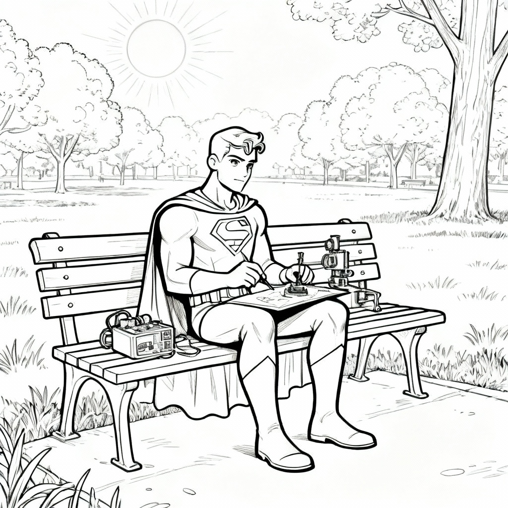 Park Bench Hero Coloring Page