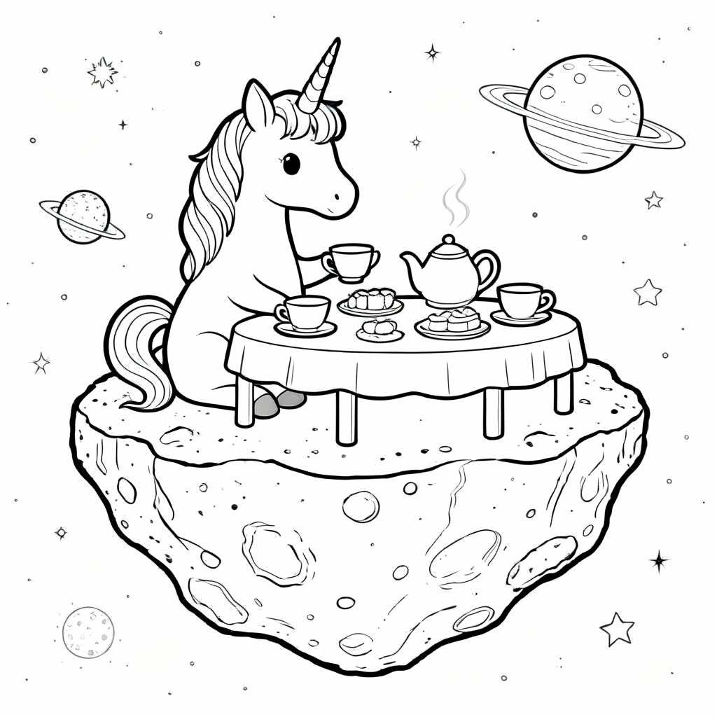 Stellar Unicorn Coloring Page