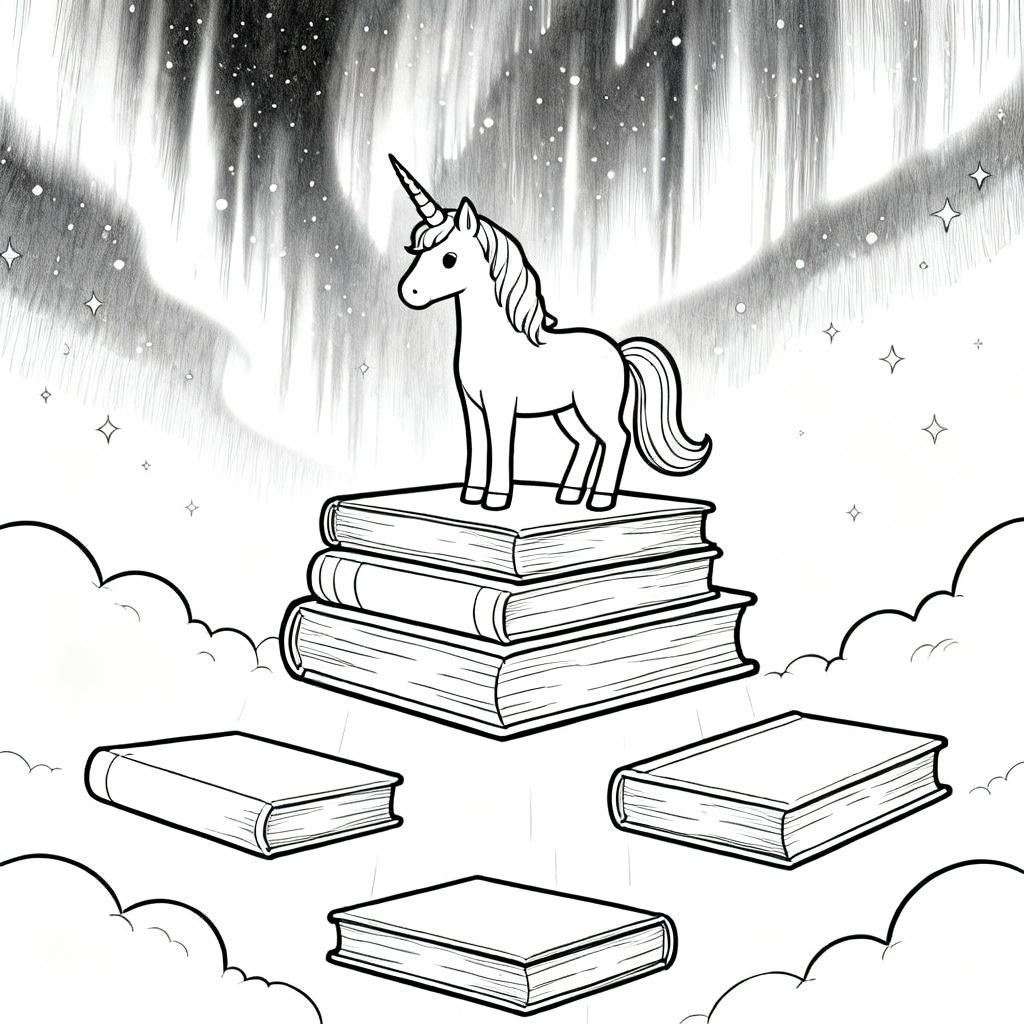 Aurora Unicorn Coloring Page