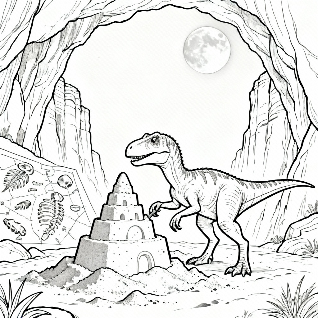 Raptor Canyon Coloring Page