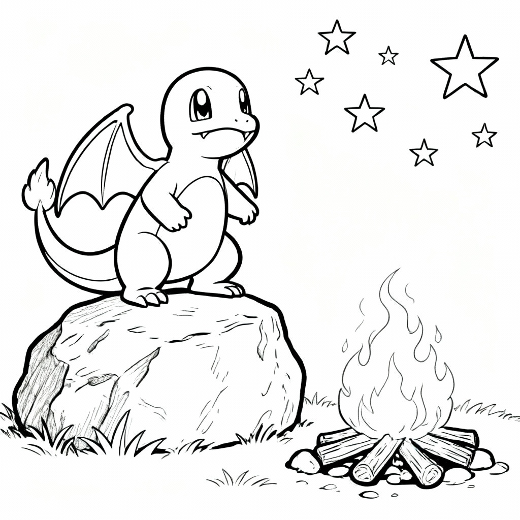 Charmander Fire Coloring Page
