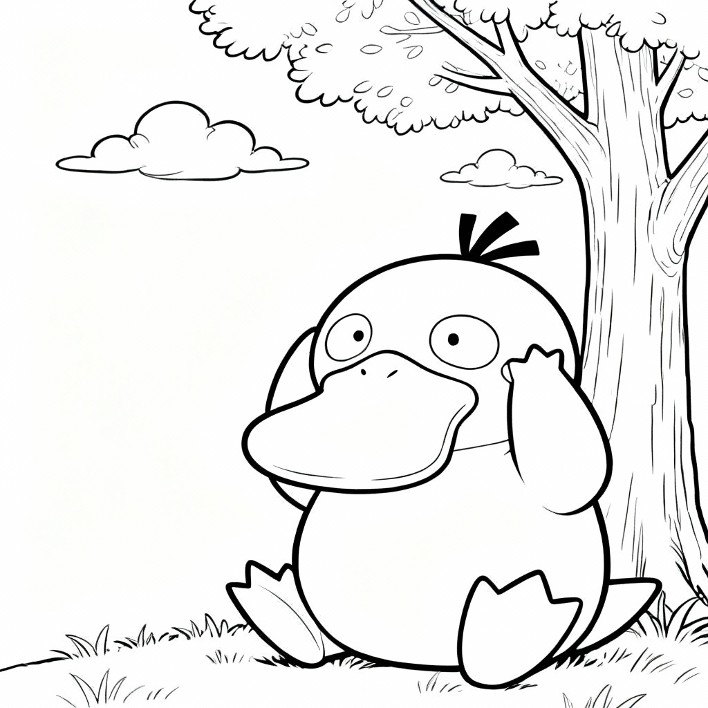 Psyduck Tree Coloring Page
